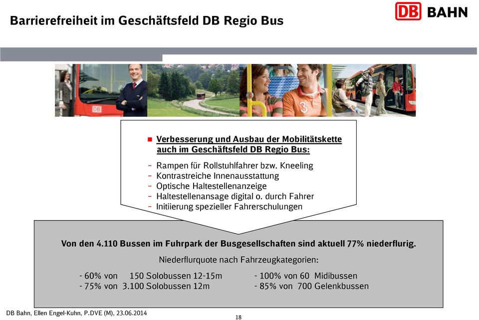 durch Fahrer Initiierung spezieller Fahrerschulungen Von den 4.110 Bussen im Fuhrpark der Busgesellschaften sind aktuell 77% niederflurig.