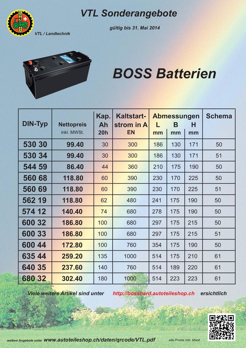 Kaltstart- Abmessungen Schema Ah strom in A L B H 20h EN mm mm mm 30 300 186 130 171 50 30 300 186 130 171 51 44 360 210 175 190 50 60 390 230 170 225 50 60 390 230