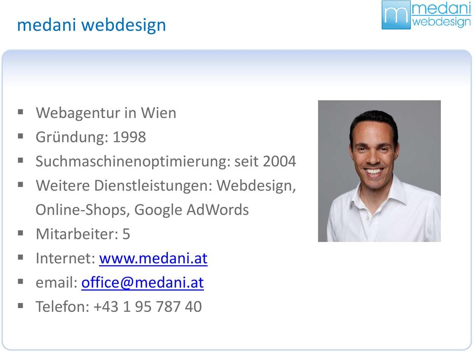 Dienstleistungen: Webdesign, Online-Shops, Google AdWords
