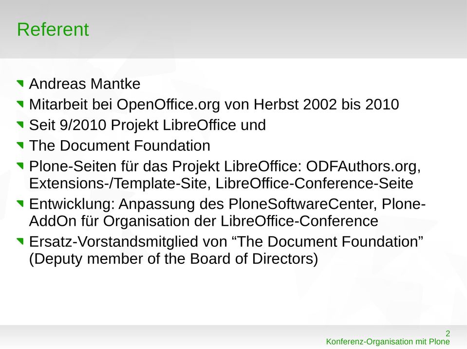 Projekt LibreOffice: ODFAuthors.