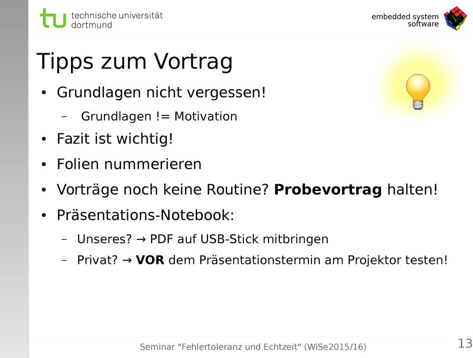 Präsentations-Notebook: Unseres? PDF auf USB-Stick mitbringen Privat?