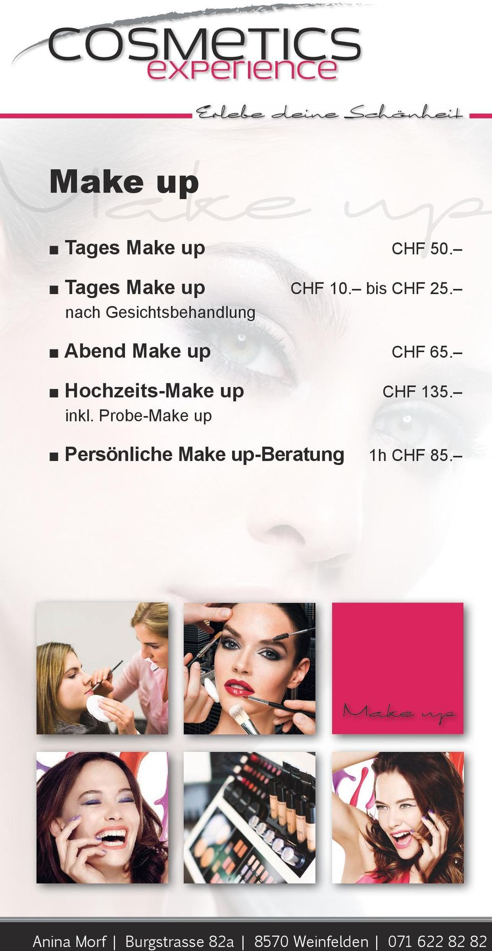 Hochzeits-Make up CHF 135. inkl.