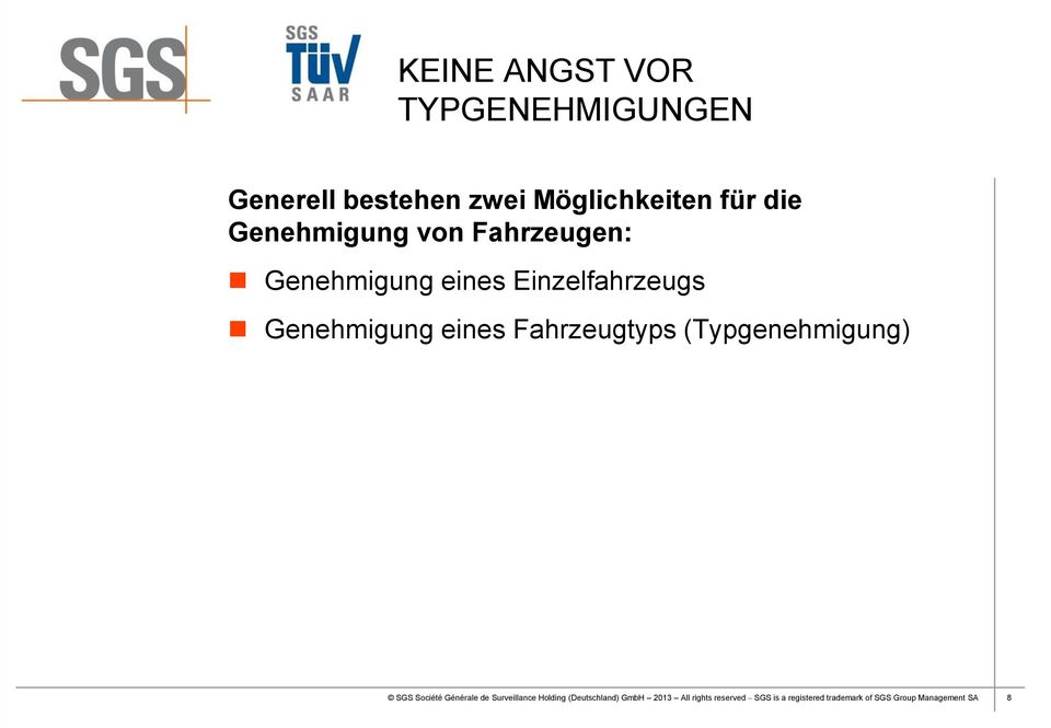 (Typgenehmigung) SGS Société Générale de Surveillance Holding (Deutschland)