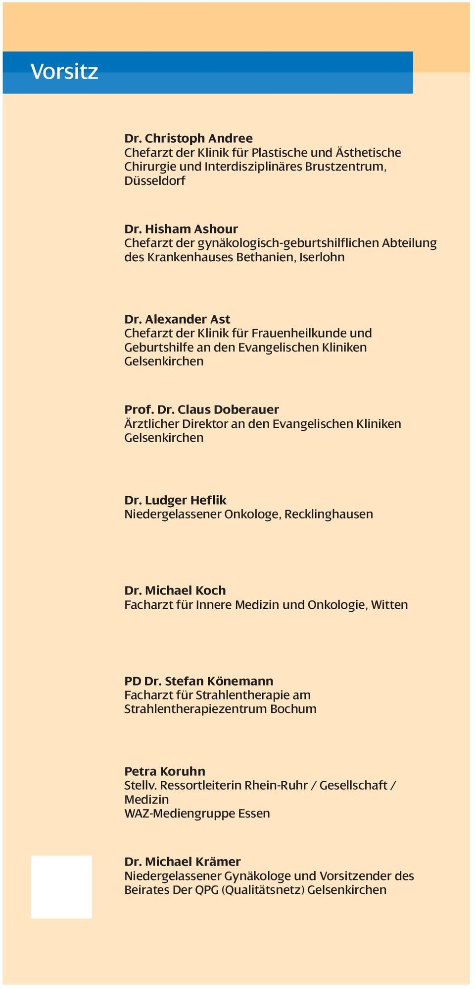 Alexander Ast Chefarzt der Klinik für Frauenheilkunde und Geburtshilfe an den Evangelischen Kliniken Gelsenkirchen Prof. Dr.