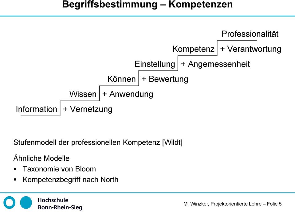 Vernetzung Stufenmodell der professionellen Kompetenz [Wildt] Ähnliche Modelle