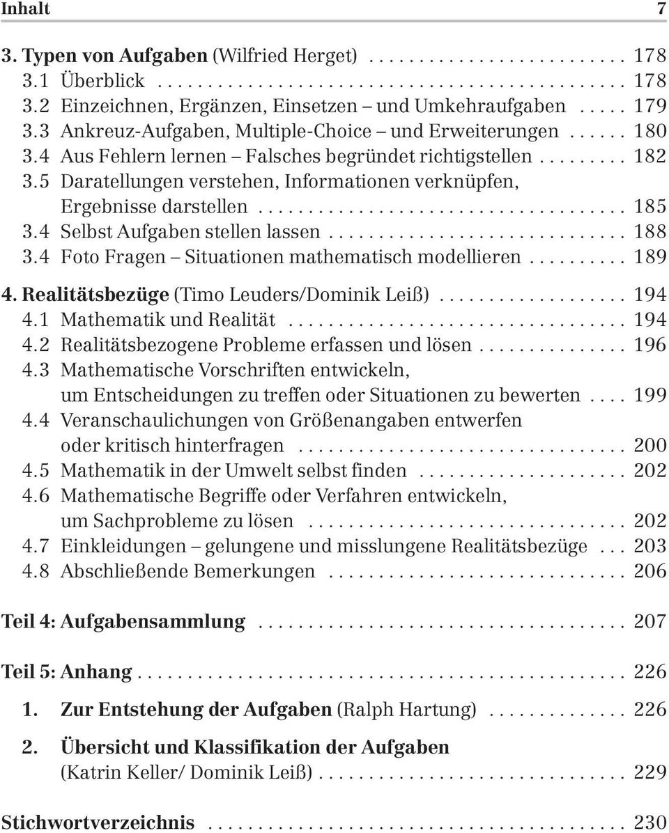 5 Daratellungen verstehen, Informationen verknüpfen, Ergebnisse darstellen..................................... 185 3.4 Selbst Aufgaben stellen lassen.............................. 188 3.