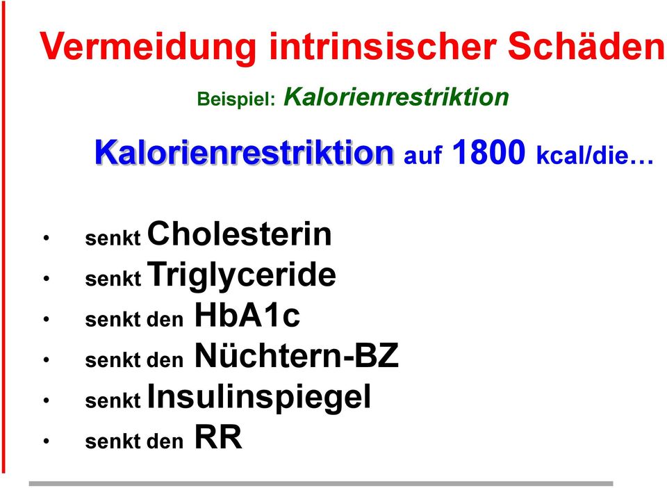 kcal/die senkt Cholesterin senkt Triglyceride senkt