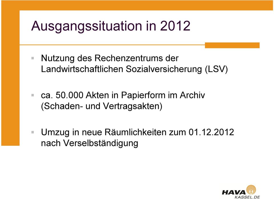 000 Akten in Papierform im Archiv (Schaden- und