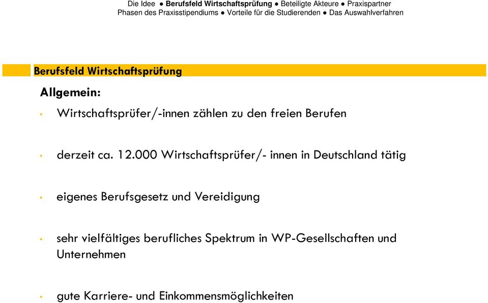 000 Wirtschaftsprüfer/- innen in Deutschland tätig eigenes Berufsgesetz und