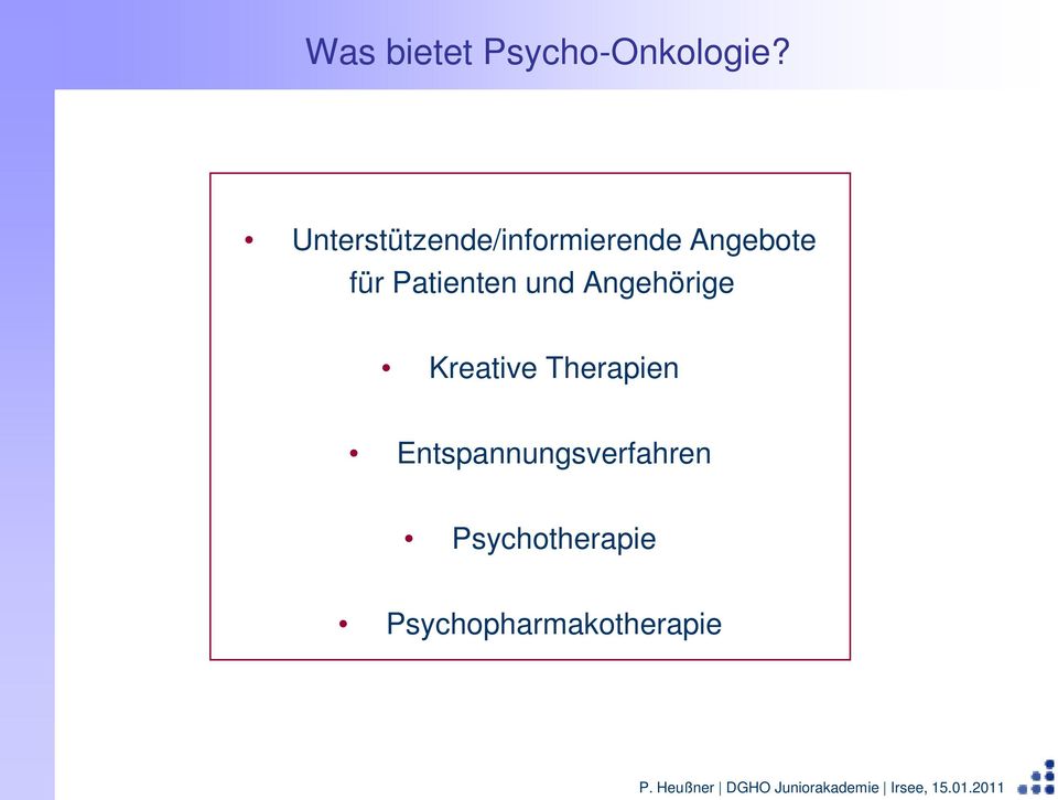 Patienten und Angehörige Kreative Therapien