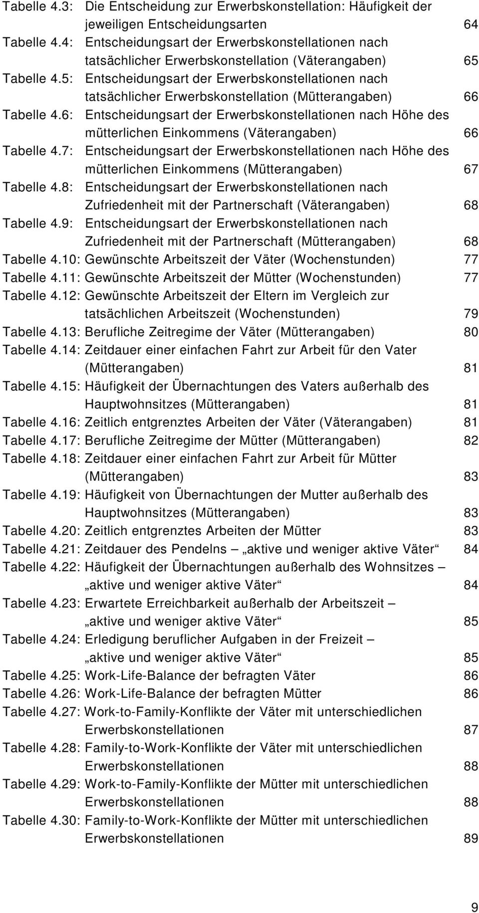 5: Entscheidungsart der Erwerbskonstellationen nach tatsächlicher Erwerbskonstellation (Mütterangaben) 66 Tabelle 4.