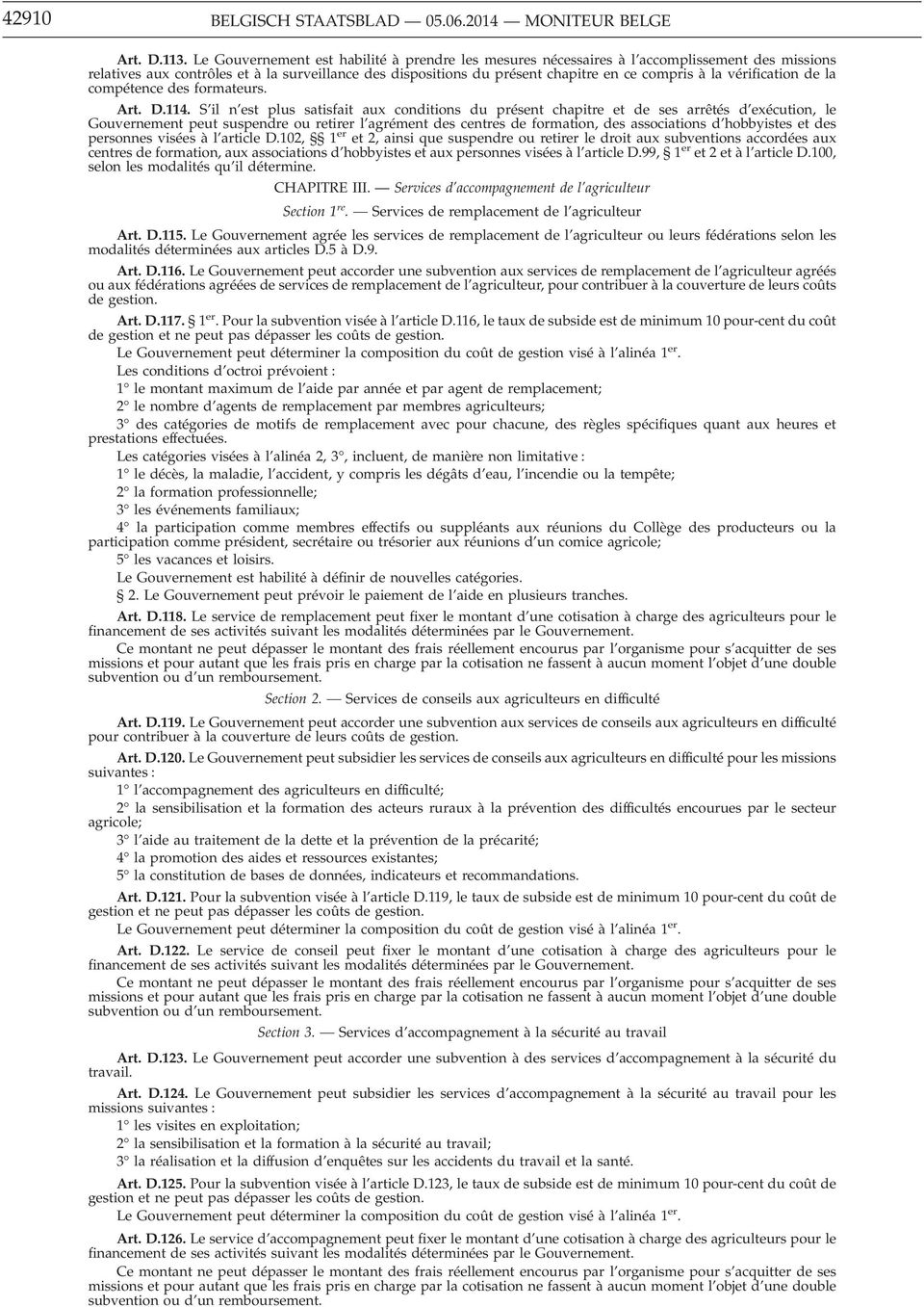 vérification de la compétence des formateurs. Art. D.114.