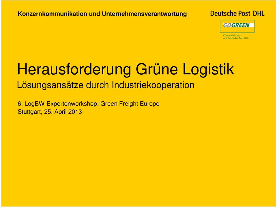 Logistik Lösungsansätze durch