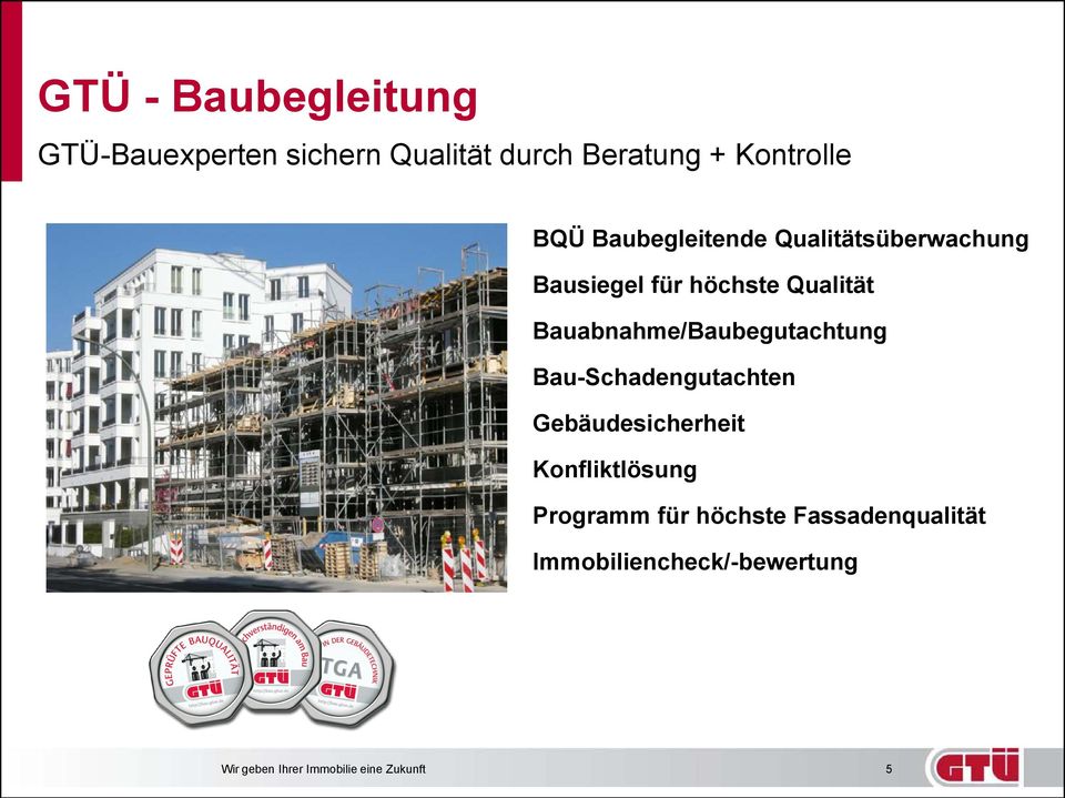 Bauabnahme/Baubegutachtung Bau-Schadengutachten Gebäudesicherheit Konfliktlösung