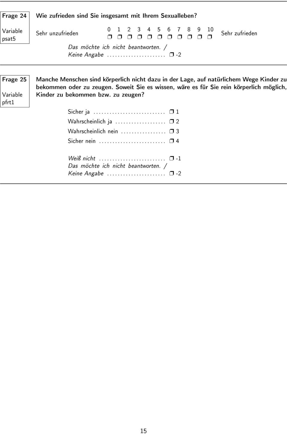 / Frage 25 pfrt1 Manche Menschen sind körperlich nicht dazu in der Lage, auf natürlichem Wege Kinder zu bekommen oder zu zeugen.