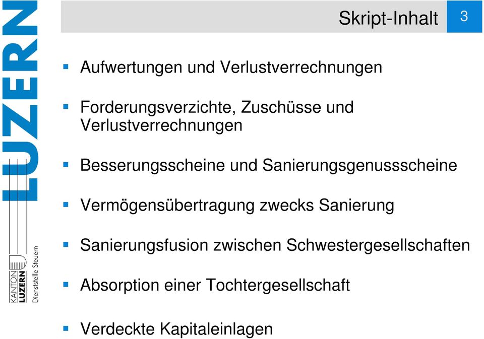 Sanierungsgenussscheine Vermögensübertragung zwecks Sanierung