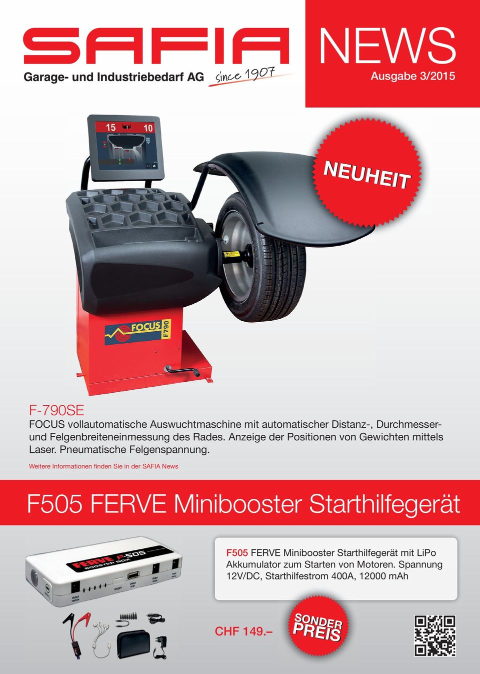 Weitere Informationen finden Sie in der SAFIA News F505 FERVE Minibooster Starthilfegerät F505 FERVE Minibooster