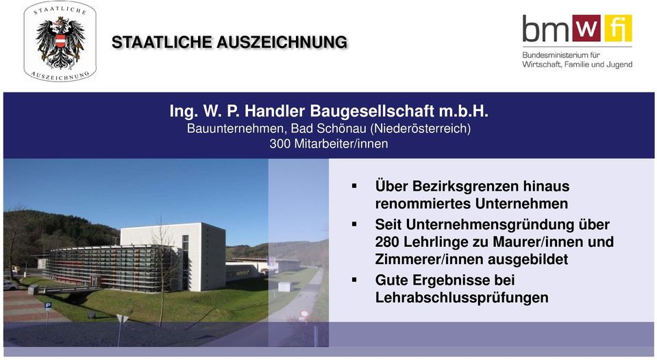 Bauunternehmen, Bad Schönau (Niederösterreich) 300 Mitarbeiter/innen Über
