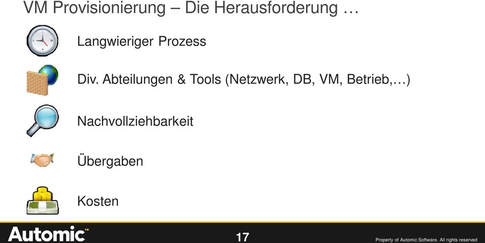 Abteilungen & Tools (Netzwerk, DB, VM, Betrieb, )