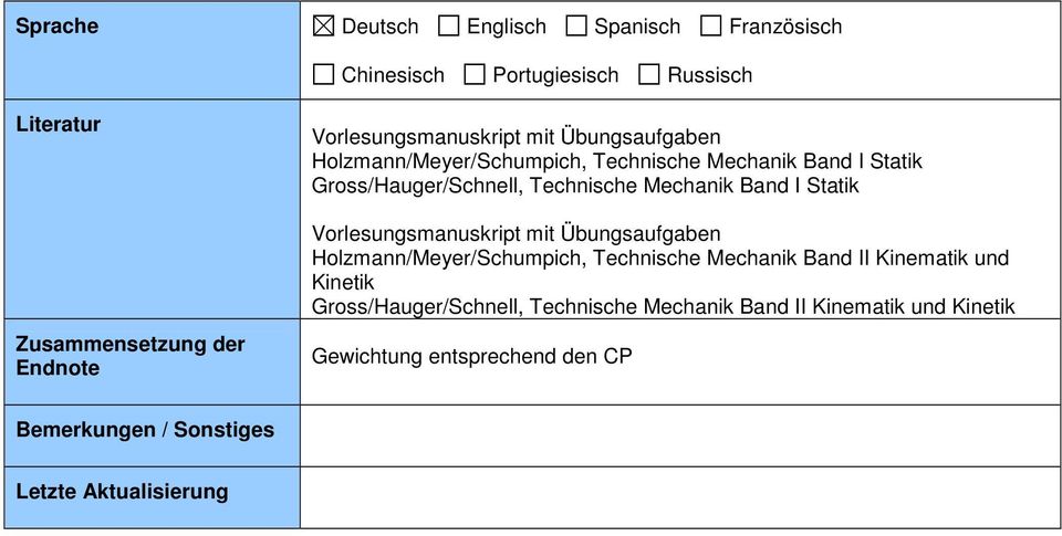 Mechanik Band I Statik orlesungsmanuskript mit Übungsaufgaben Holzmann/Meyer/Schumpich, Technische Mechanik Band II Kinematik und