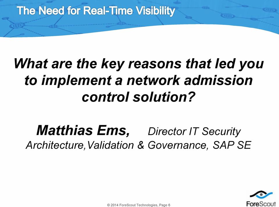 Matthias Ems, Director IT Security Architecture,Validation