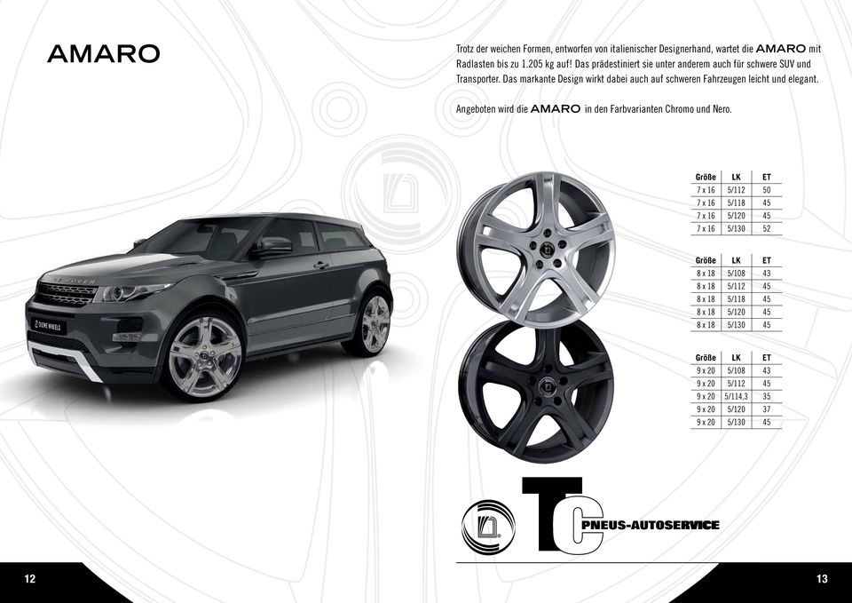 Das markante Design wirkt dabei auch auf schweren Fahrzeugen leicht und elegant. Angeboten wird die AMARO in den Farbvarianten Chromo und Nero.
