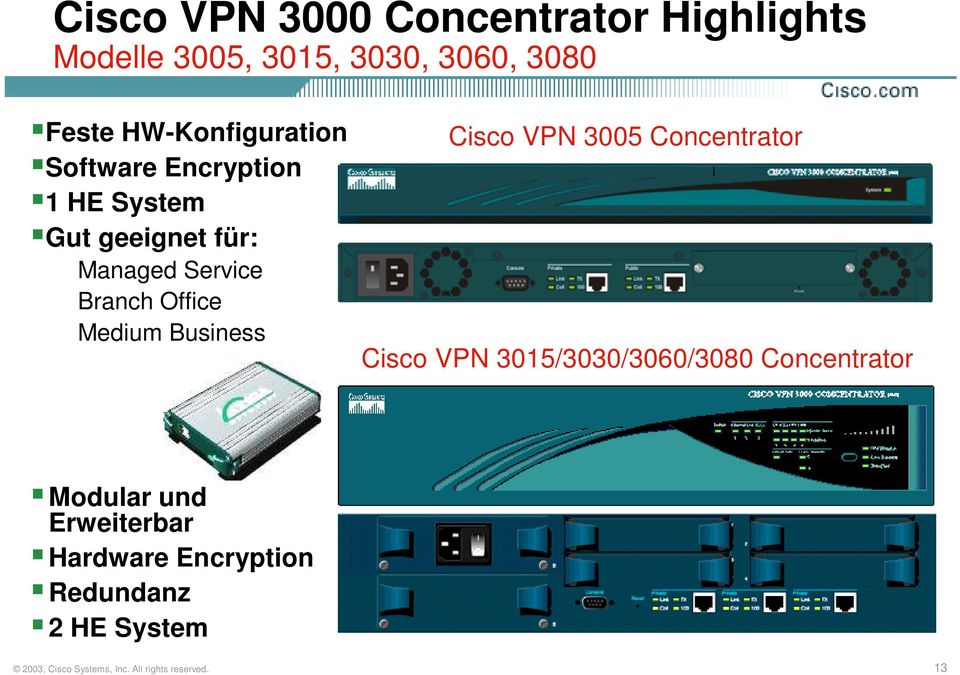 Branch Office Medium Business Cisco VPN 3005 Concentrator Cisco VPN