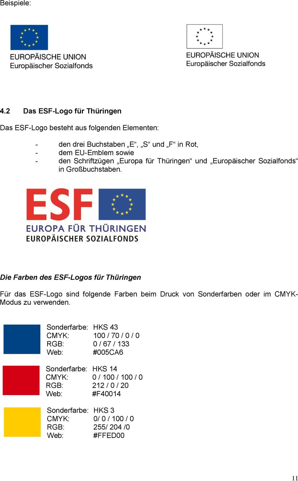 Schriftzügen Europa für Thüringen und Europäischer Sozialfonds in Großbuchstaben.