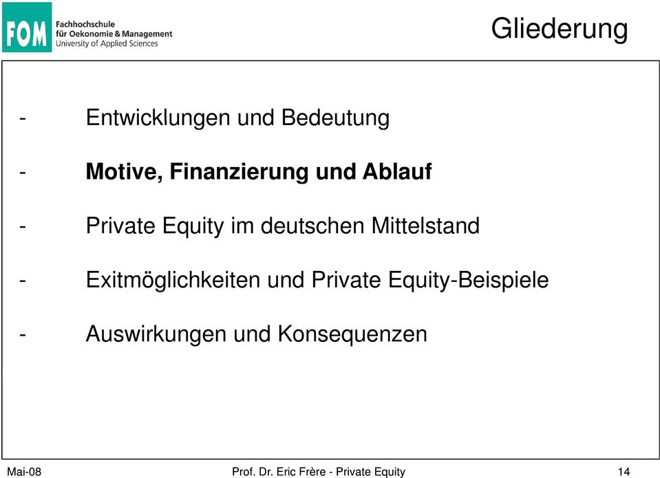 im deutschen Mittelstand - Exitmöglichkeiten und