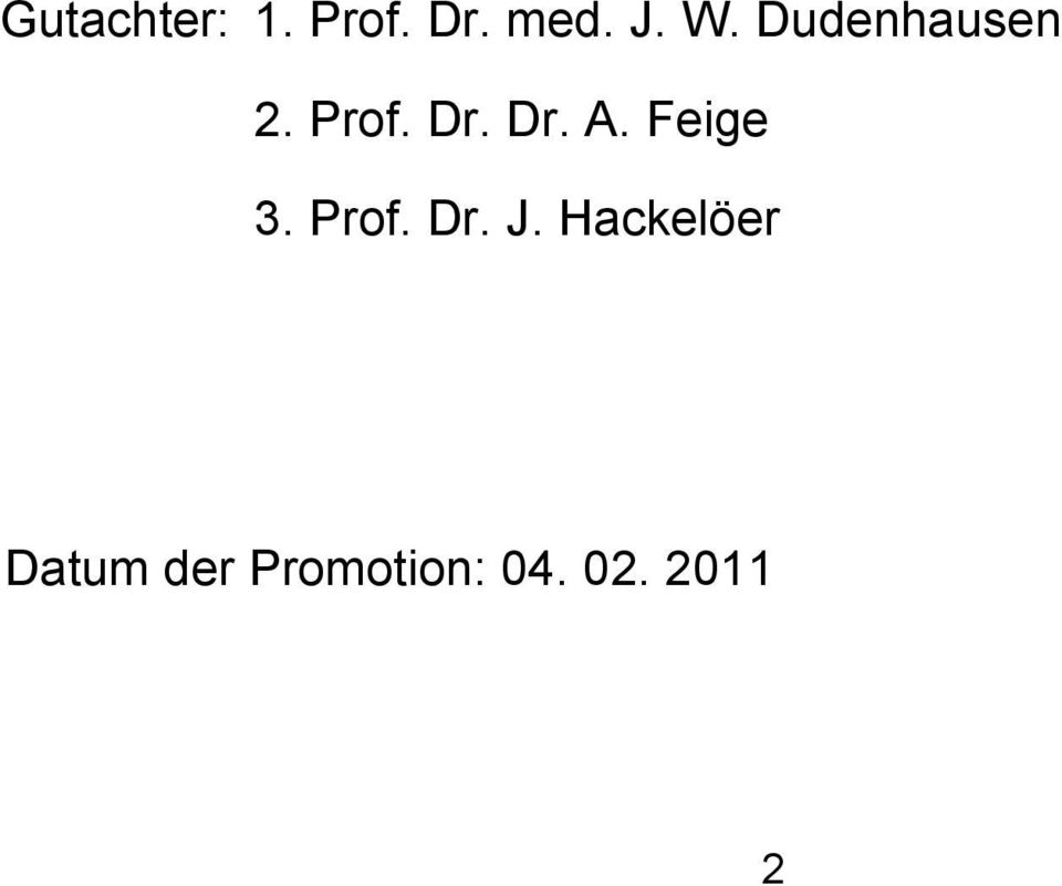 Feige 3. Prof. Dr. J.