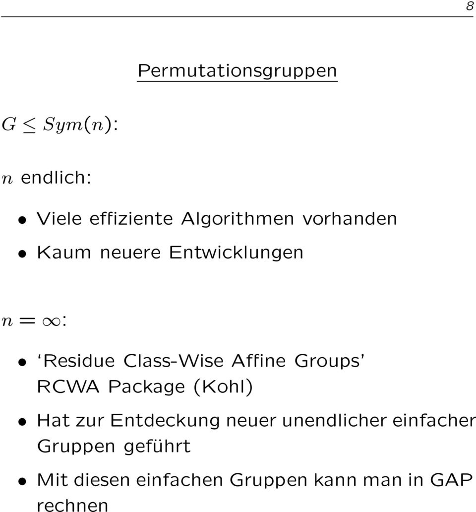 Class-Wise Affine Groups RCWA Package (Kohl) Hat zur Entdeckung neuer
