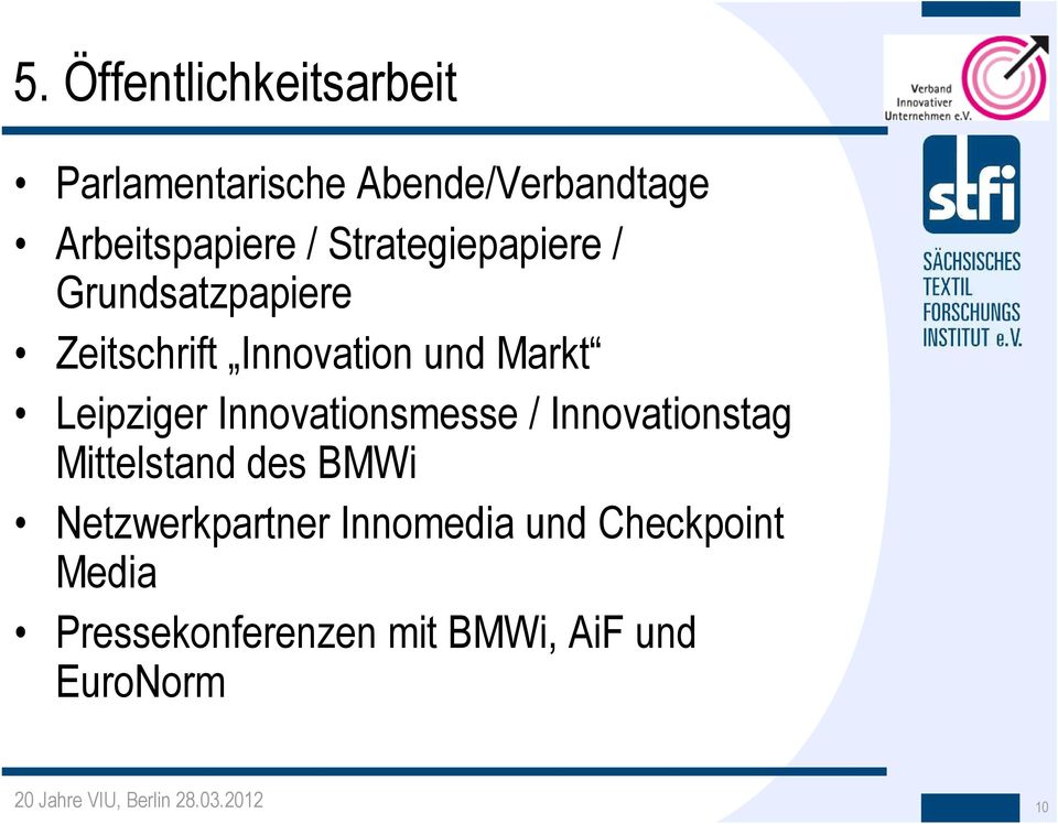 Innovationsmesse / Innovationstag Mittelstand des BMWi Netzwerkpartner Innomedia und