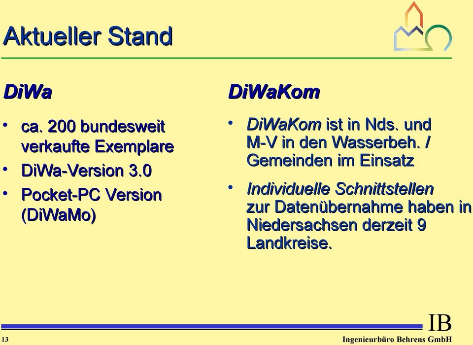 0 Pocket-PC Version (DiWaMo) DiWaKom ist in Nds.