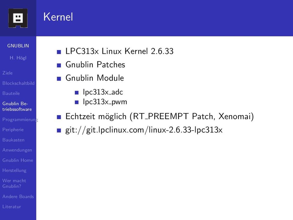 adc lpc313x pwm Echtzeit möglich (RT PREEMPT