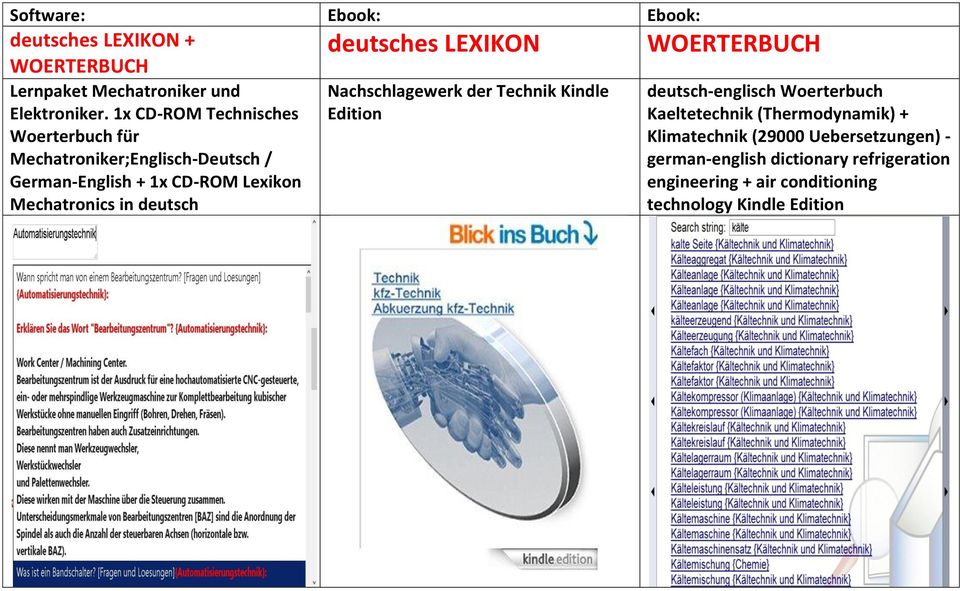 1x CD-ROM Technisches Woerterbuch für Mechatroniker;Englisch-Deutsch / German-English + 1x CD-ROM Lexikon Mechatronics in