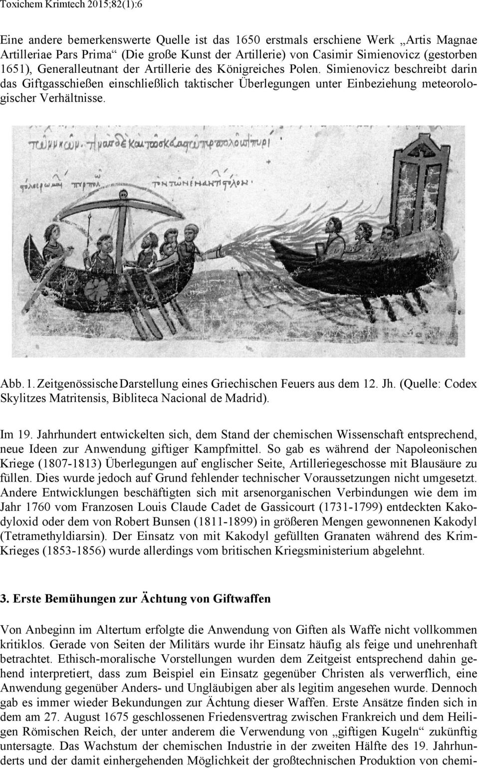 Simienovicz beschreibt darin das Giftgasschießen einschließlich taktischer Überlegungen unter Einbeziehung meteorologischer Verhältnisse. Abb. 1.