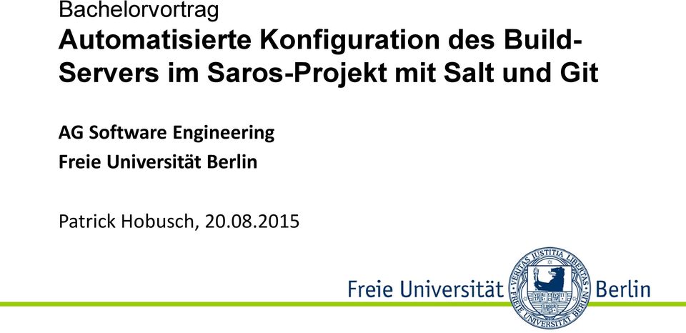 Saros-Projekt mit Salt und Git AG Software