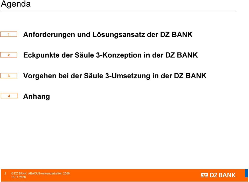 3-Konzeption in der DZ BANK 3 Vorgehen