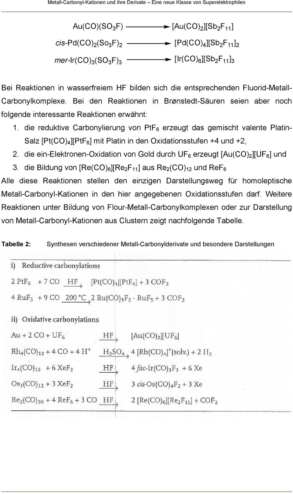 die reduktive Carbonylierung von PtF 6 erzeugt das gemischt valente Platin- Salz [Pt(CO) 4 ][PtF 6 ] mit Platin in den Oxidationsstufen +4 und +2, 2.
