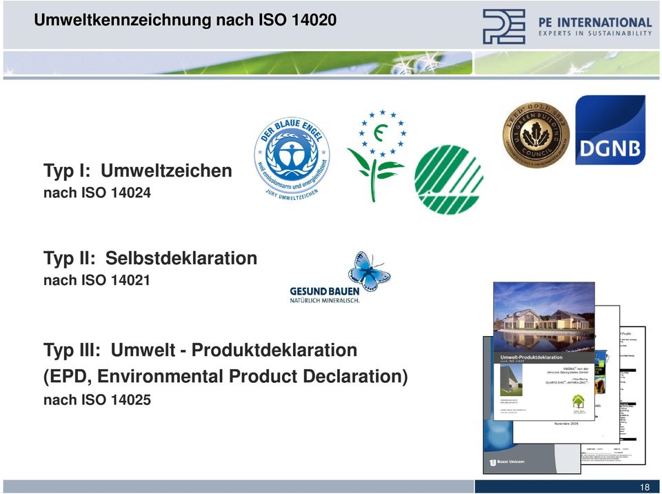 Selbstdeklaration nach ISO 14021 Typ III: Umwelt -