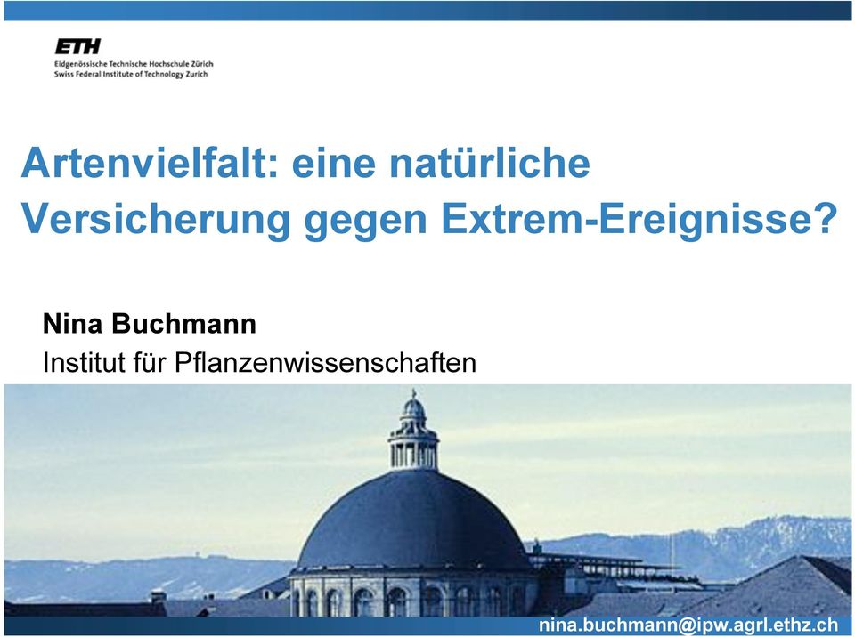 Nina Buchmann Institut für