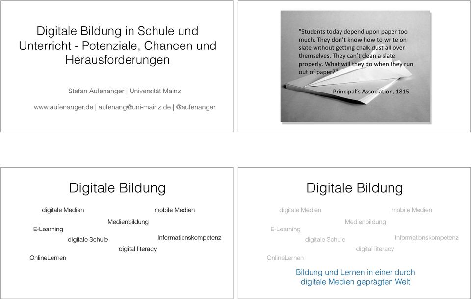 de @aufenanger Digitale Bildung digitale Medien mobile Medien Medienbildung E-Learning digitale Schule Informationskompetenz