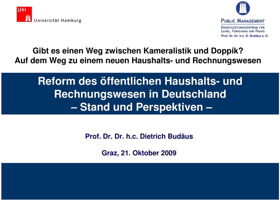 öffentlichen Haushalts- und Rechnungswesen in Deutschland Stand und