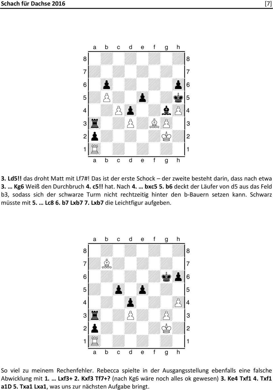 b6 deckt der Läufer von d5 aus das Feld b3, sodass sich der schwarze Turm nicht rechtzeitig hinter den b-bauern setzen kann. Schwarz müsste mit 5. Lc8 6.