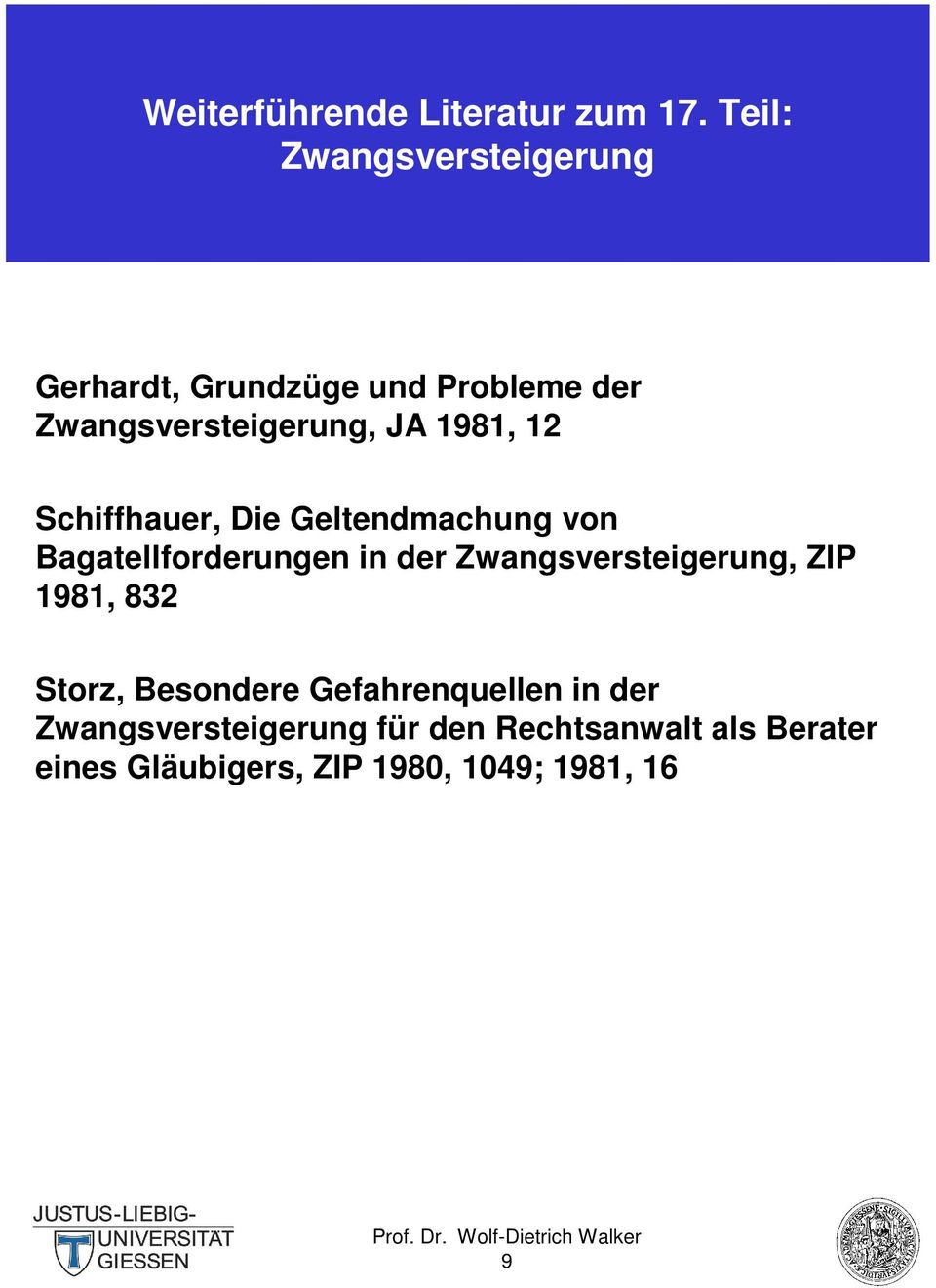 1981, 12 Schiffhauer, Die Geltendmachung von Bagatellforderungen in der