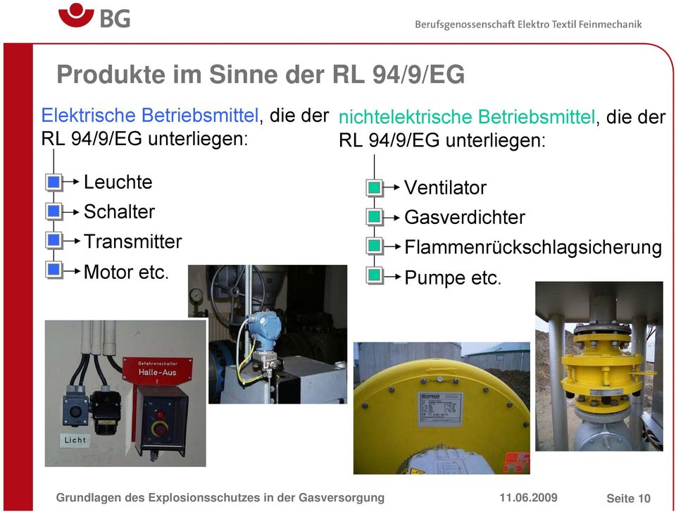 nichtelektrische Betriebsmittel, die der RL 94/9/EG unterliegen: Ventilator