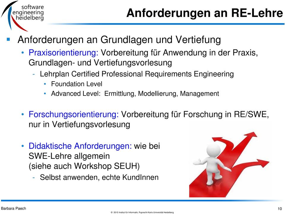 Level: Ermittlung, Modellierung, Management Forschungsorientierung: Vorbereitung für Forschung in RE/SWE, nur in