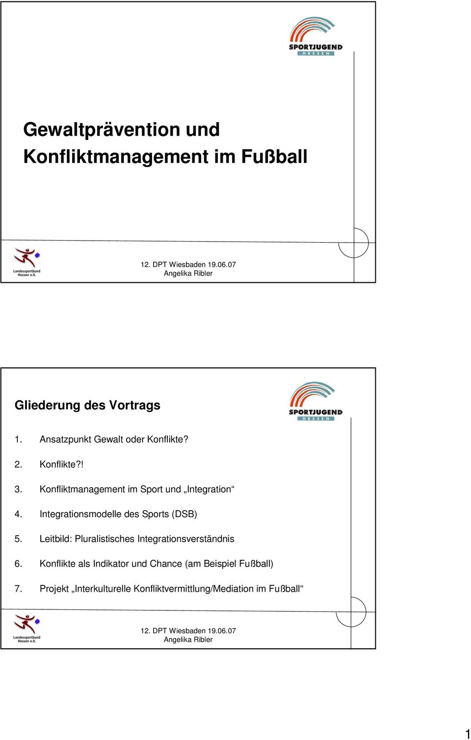 Integrationsmodelle des Sports (DSB) 5. Leitbild: Pluralistisches Integrationsverständnis 6.