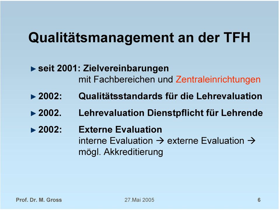 Lehrevaluation Dienstpflicht für Lehrende 2002: Externe Evaluation interne