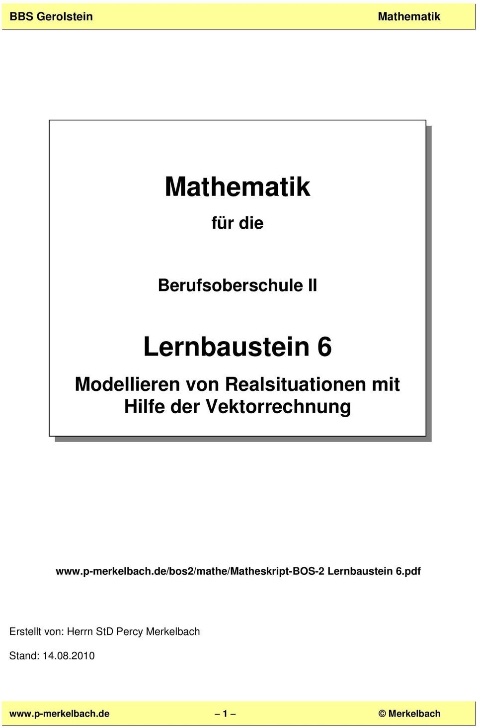 Vektorrechnung www.p-merkelbach.